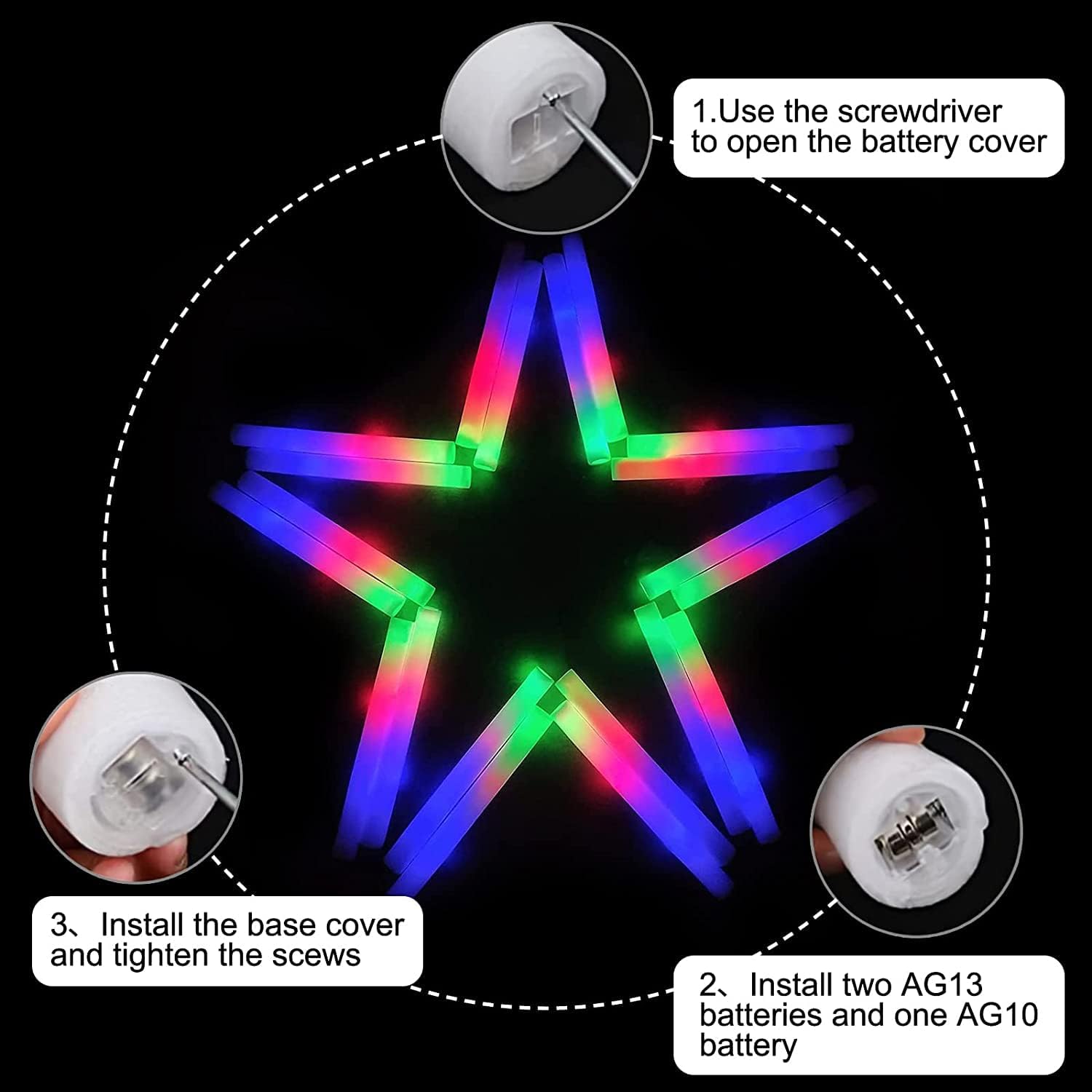 102Pcs LED Foam Sticks Cheer T - Glow In The Dark Party Glasses 评论和价格